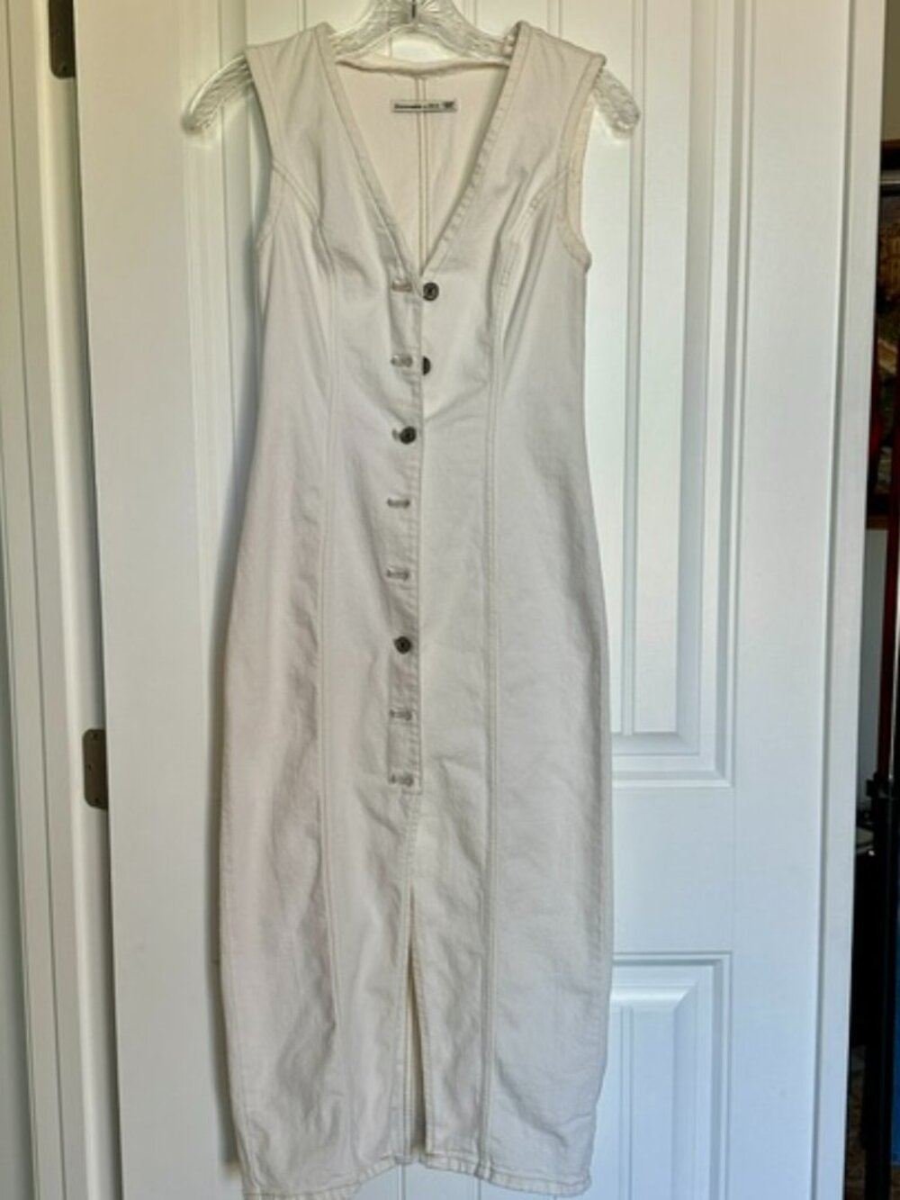 Abercrombie & Fitch White Denim Vest Midi Dress - Size XXSP